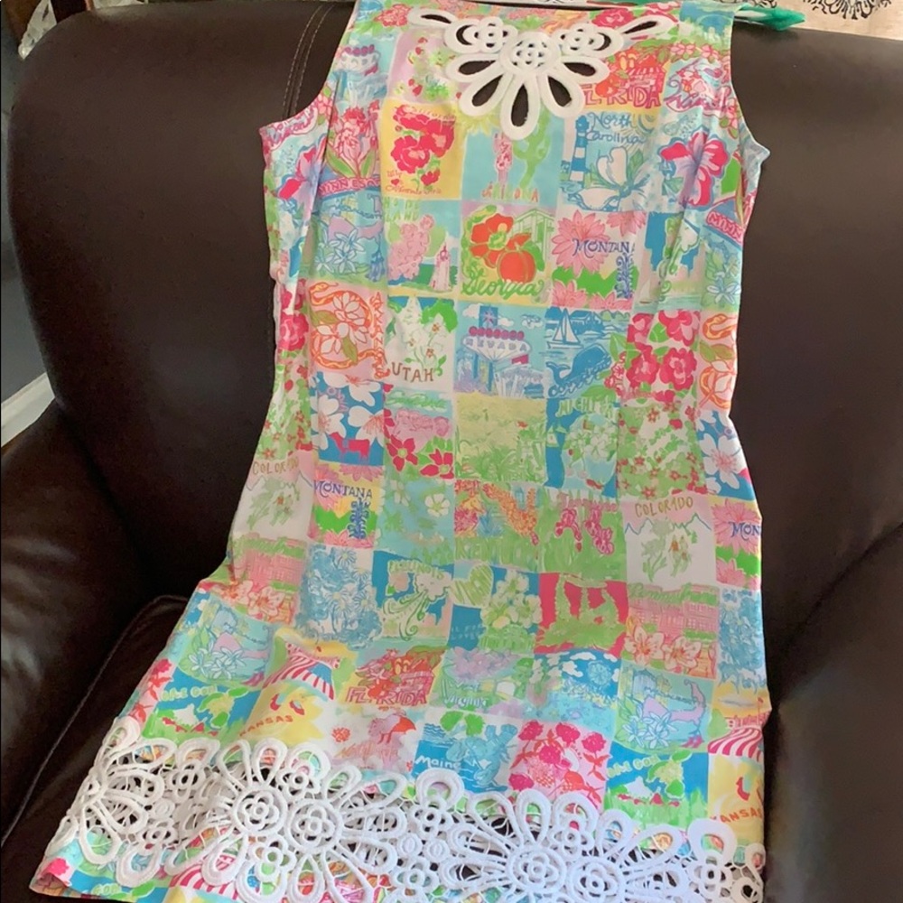 Lilly Pulitzer dress size 6.Vintage travel pattern